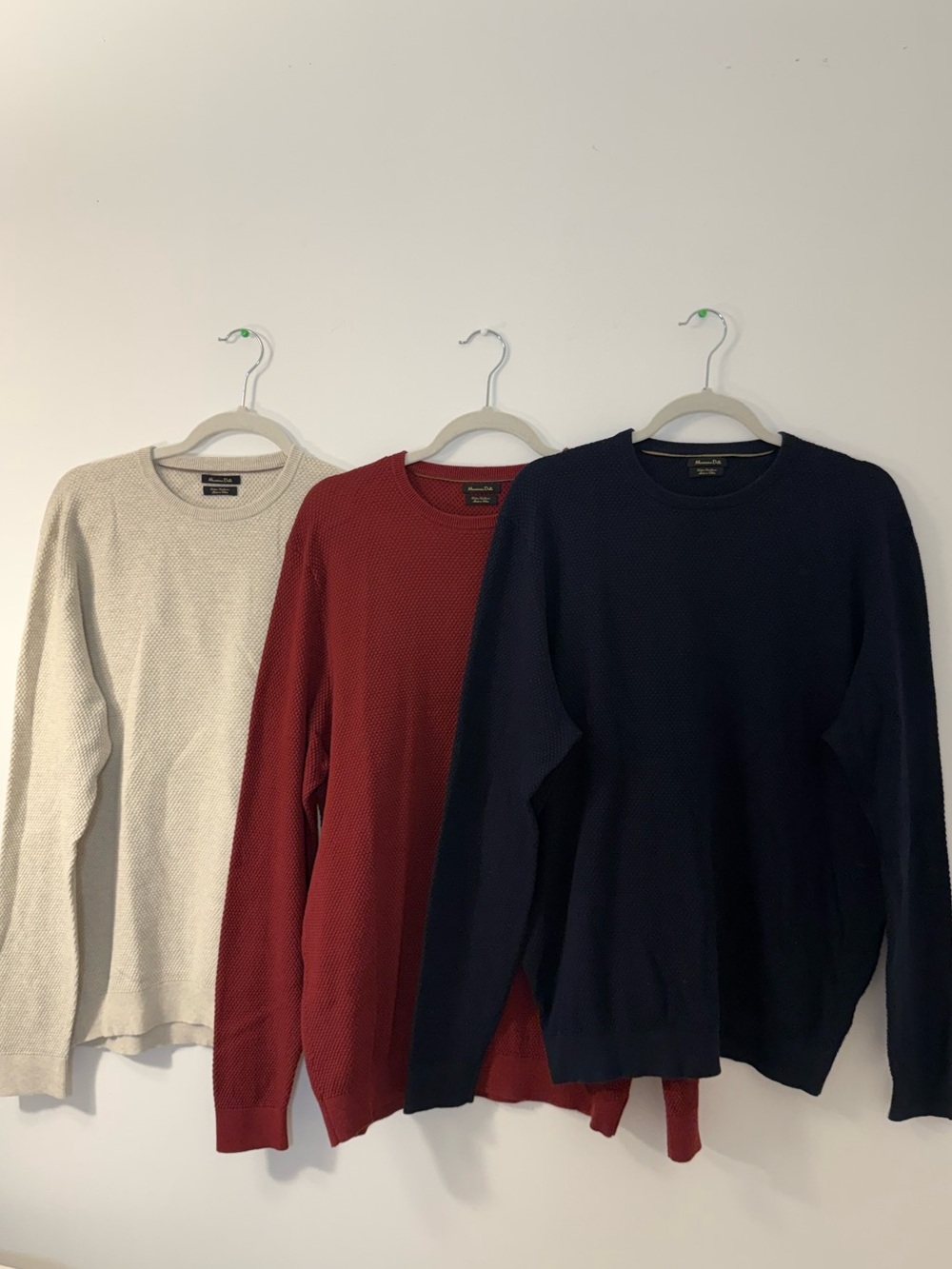 3 pc Massimo Dutti Men’s XL Cashmere Cotton Crewneck Sweater Bundle